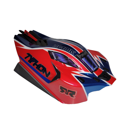 Arrma Typhon 223s BLX V4 Clipless Body Factory Painted Red Black Blue 1/8th