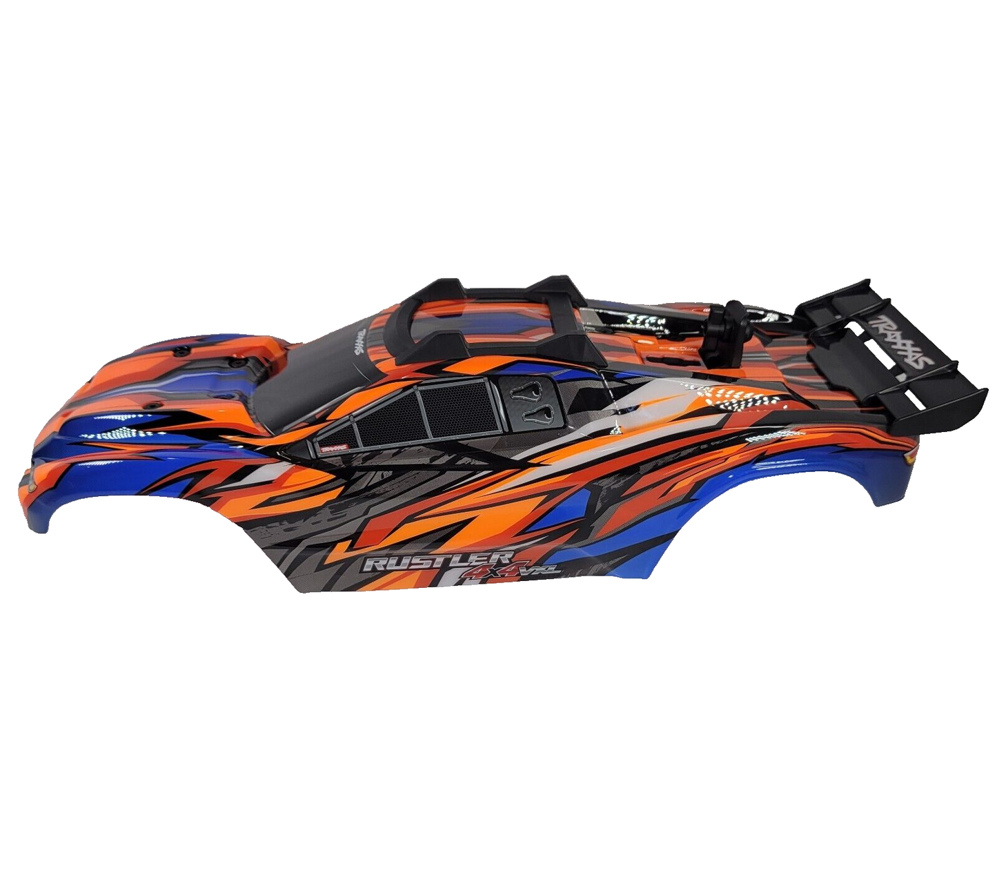 Fits Traxxas Rustler 4X4 VXL Orange Blue Body Factory Clip-Less Mount Decals