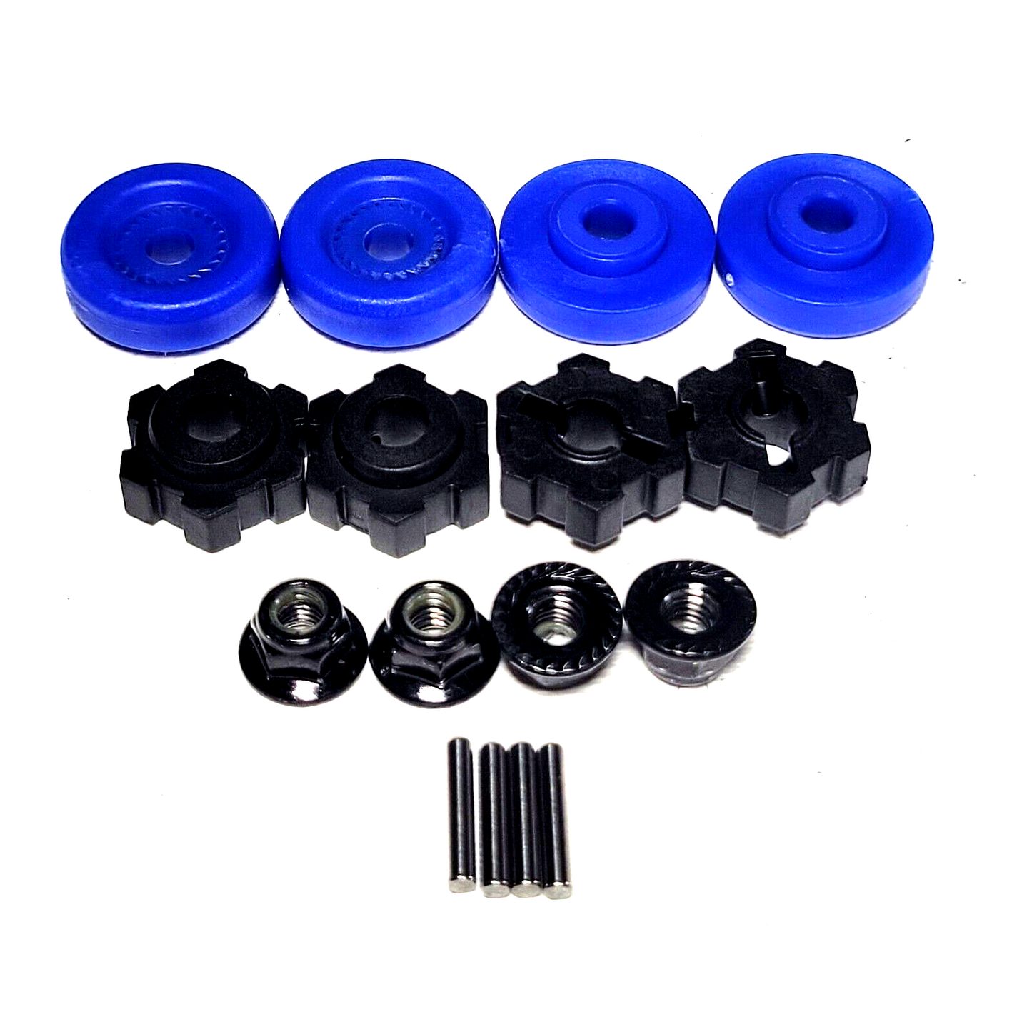 Fits Traxxas Wide-Maxx BLUE Washers 17mm Wheel Hexes Hex Hub Pins Nut 1/10 4S