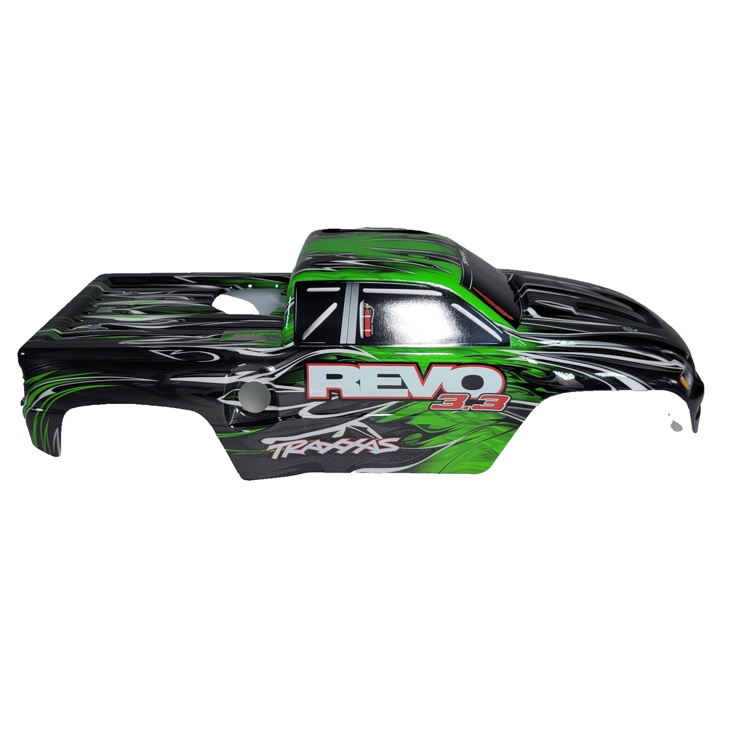 Fits Traxxas Revo 3.3 Body Green & Black Factory Painted & Decals Nitro