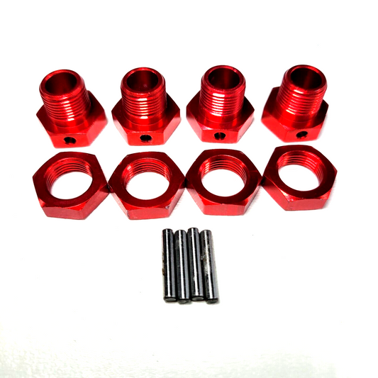 Redcat Racing Machete Red Aluminum 17mm Wheels Hex Adapters Hexes 17mm Nuts Pins