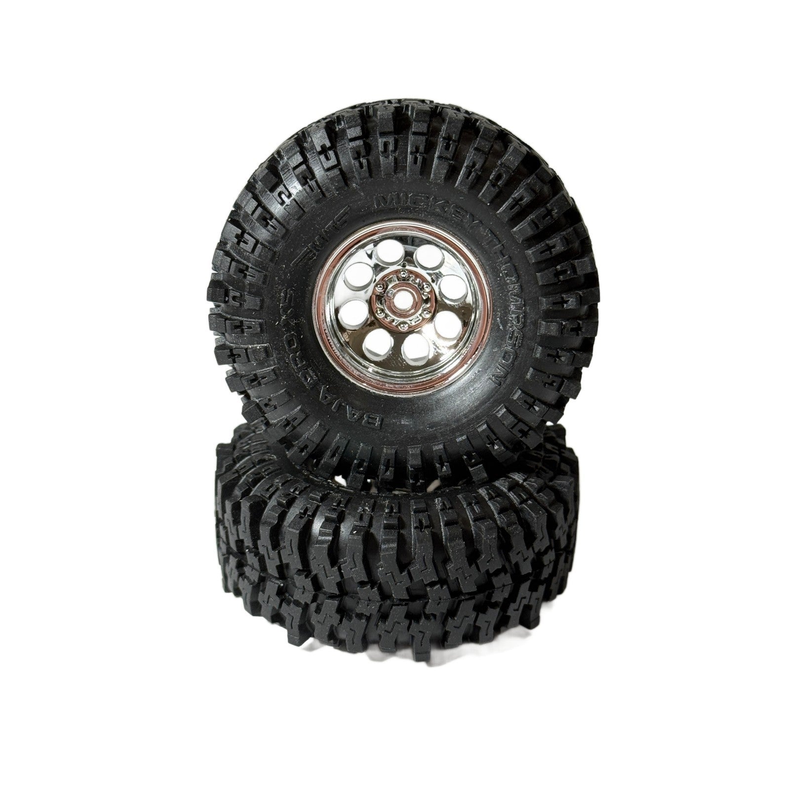 Fits Traxxas Trx-4M High Trail K10 Baja Pro Tires & 7mm Satin Chrome Wheels F150