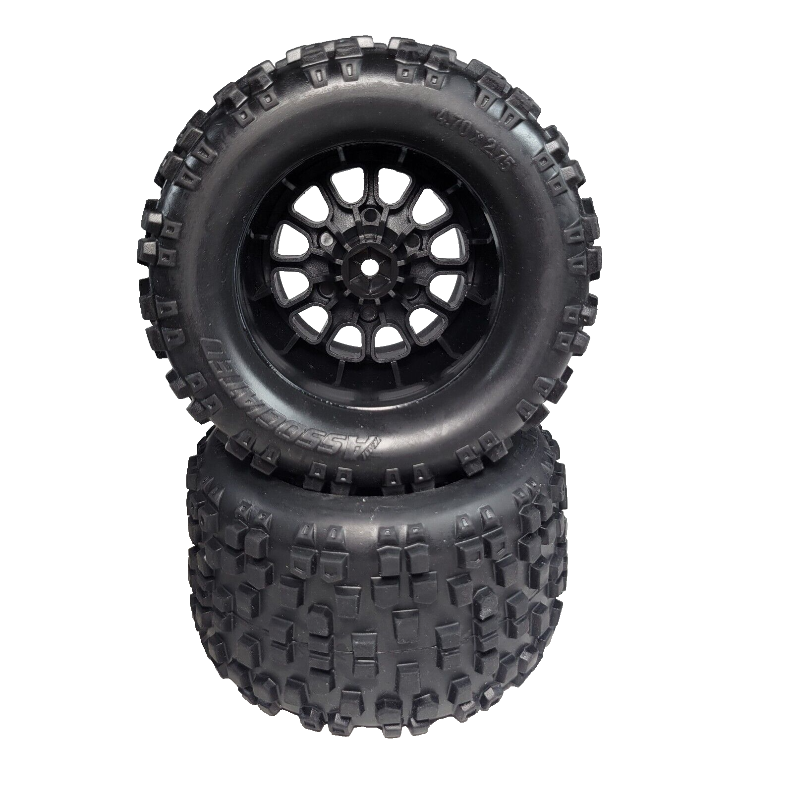 Team Associated Rival MT10 V2 Tires & 12mm Hex Wheels 1/10 4x4 Monster Truck