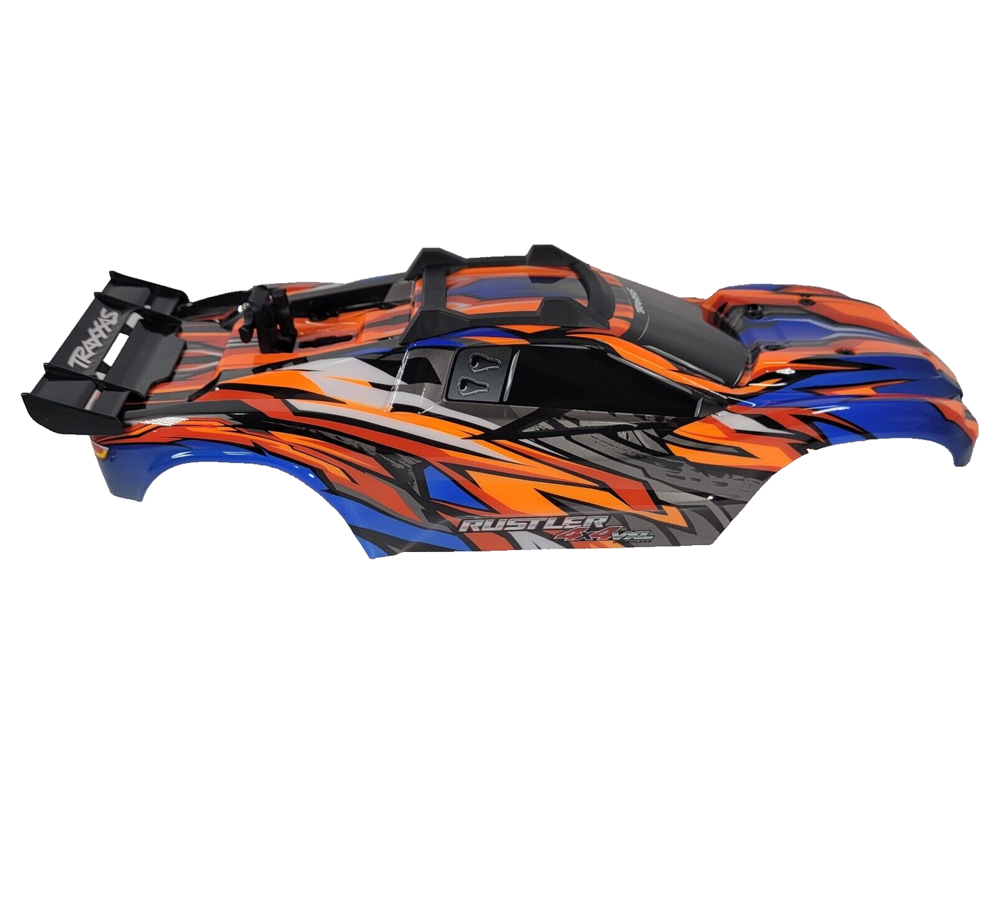 Fits Traxxas Rustler 4X4 VXL Orange Blue Body Factory Clip-Less Mount Decals