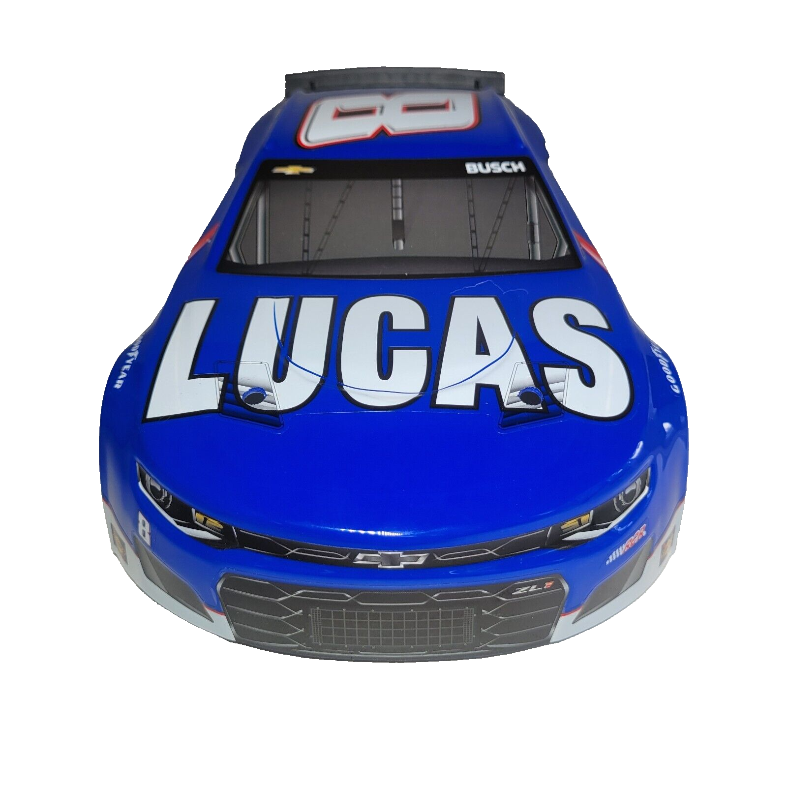 Losi Nascar Grom Body Factory Painted Blue White Busch #8 Lucas Oil Decals