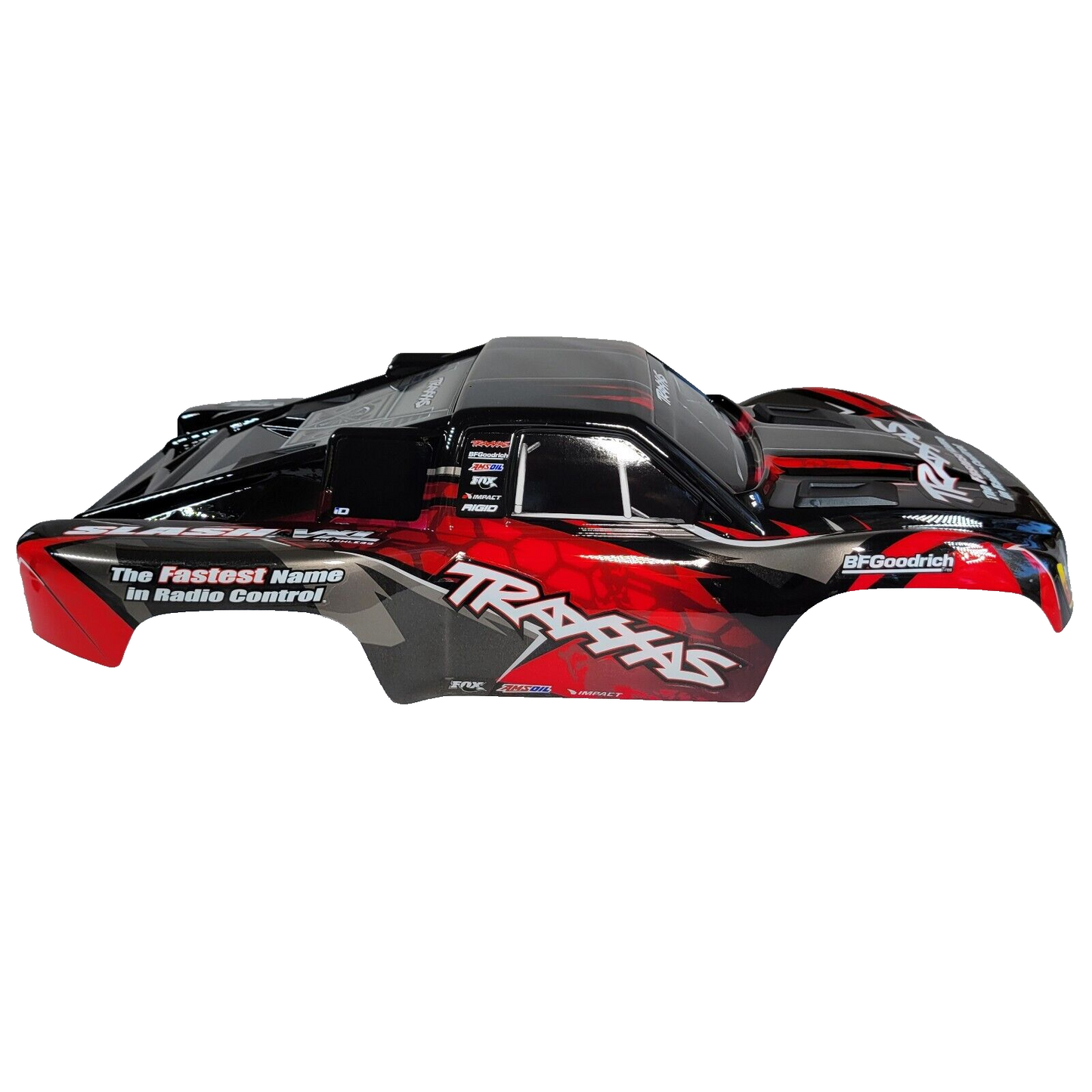 Fits Traxxas Slash 1/10 2WD Body CLIPLESS Factory Painted Decals Black Red Gray