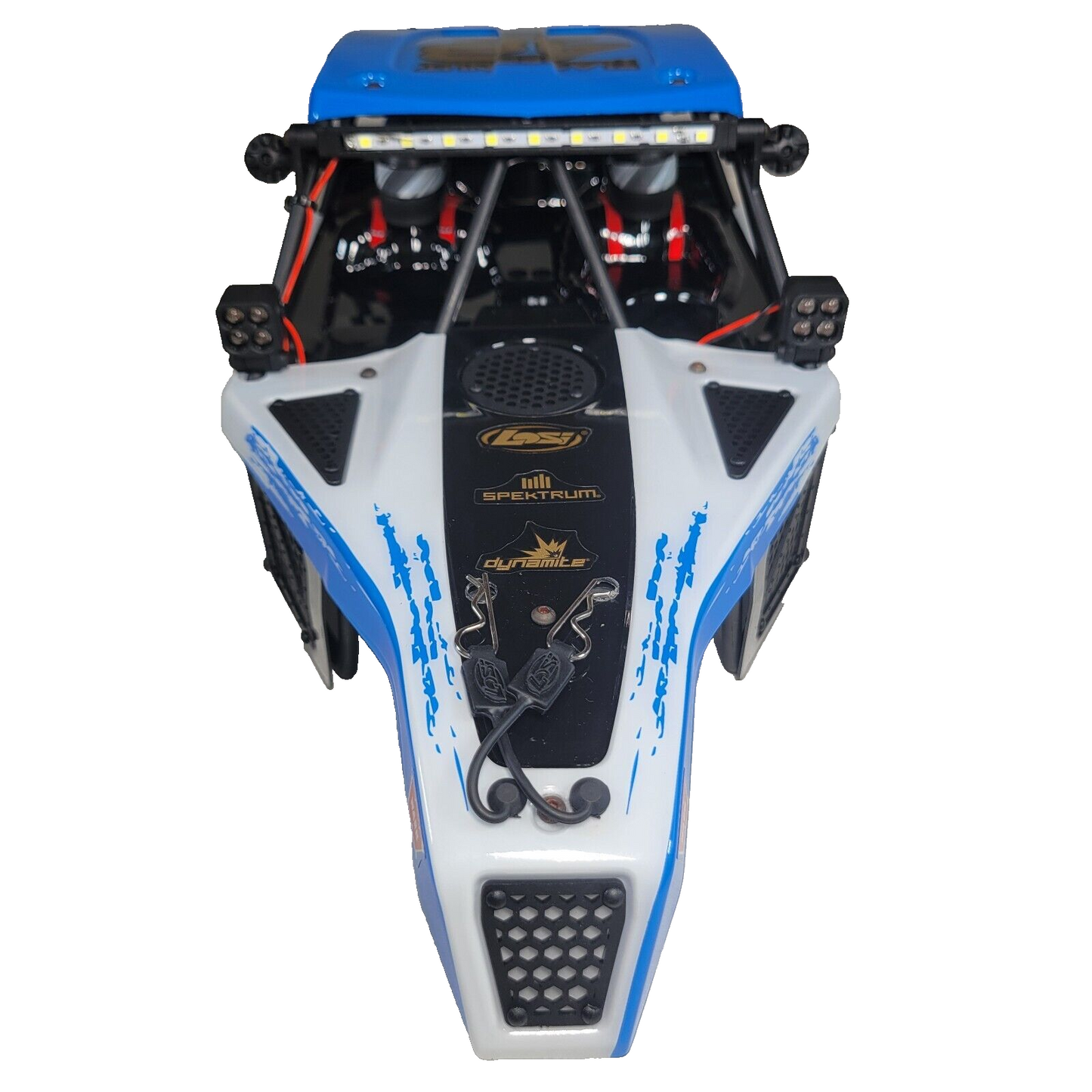 Losi Lasernut U4 Body Factory Painted Blue White Decals With Led Lights Bar