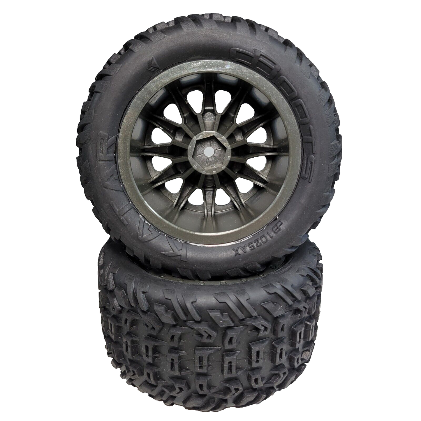 Arrma Vorteks 4x4 BLX Tires & 14mm Wheels DBoots Katar Gunmetal Wheel / Mega