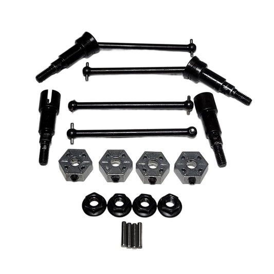 Arrma Gorgon Grom Metal Driveshafts Axles Dogbone Stub Axle CVD Hexes Quake 1/16