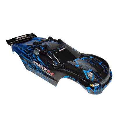 Fits Traxxas Rustler 4X4 VX3 Blue Black Body NEW ClipLess Mount (ONLY FITS VX3)