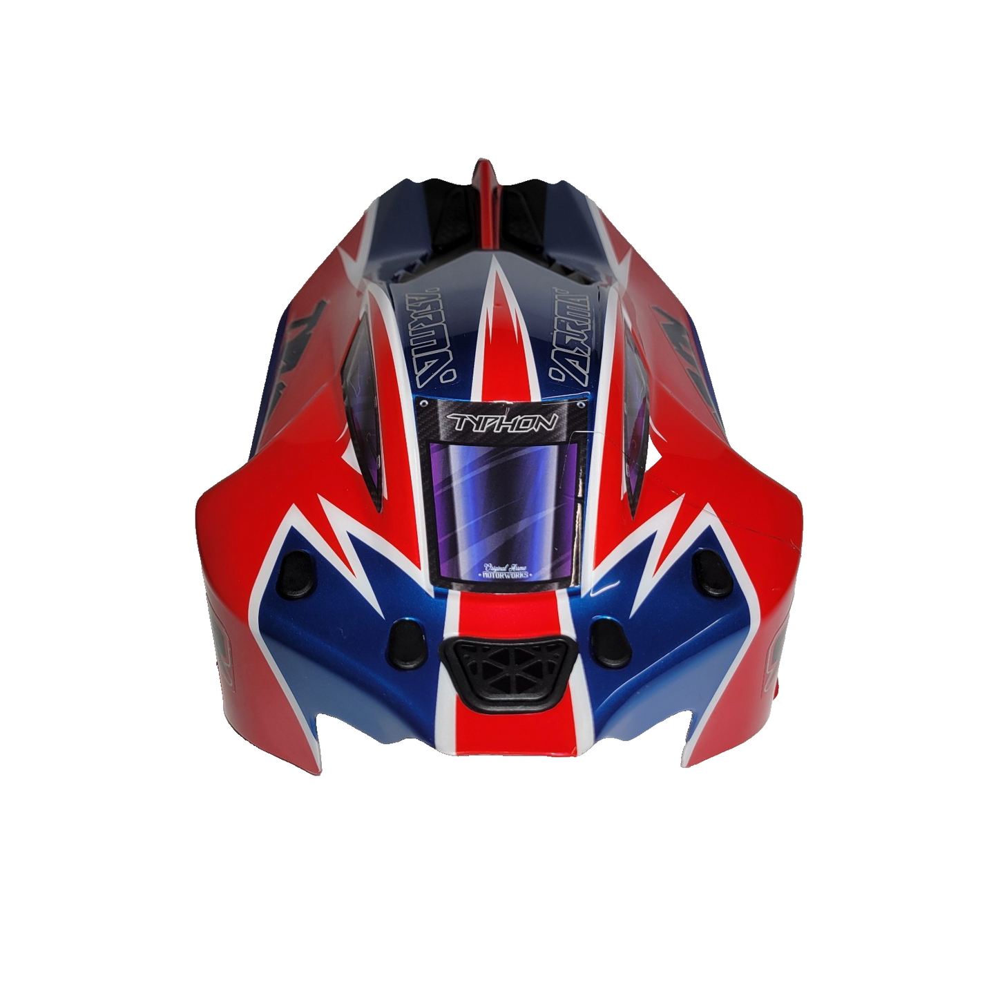 Arrma Typhon 223s BLX V4 Clipless Body Factory Painted Red Black Blue 1/8th