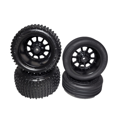 Fits Traxxas XL-5 Bandit Front & Rear Alias Tires & Tracer 2.2" Black Wheels