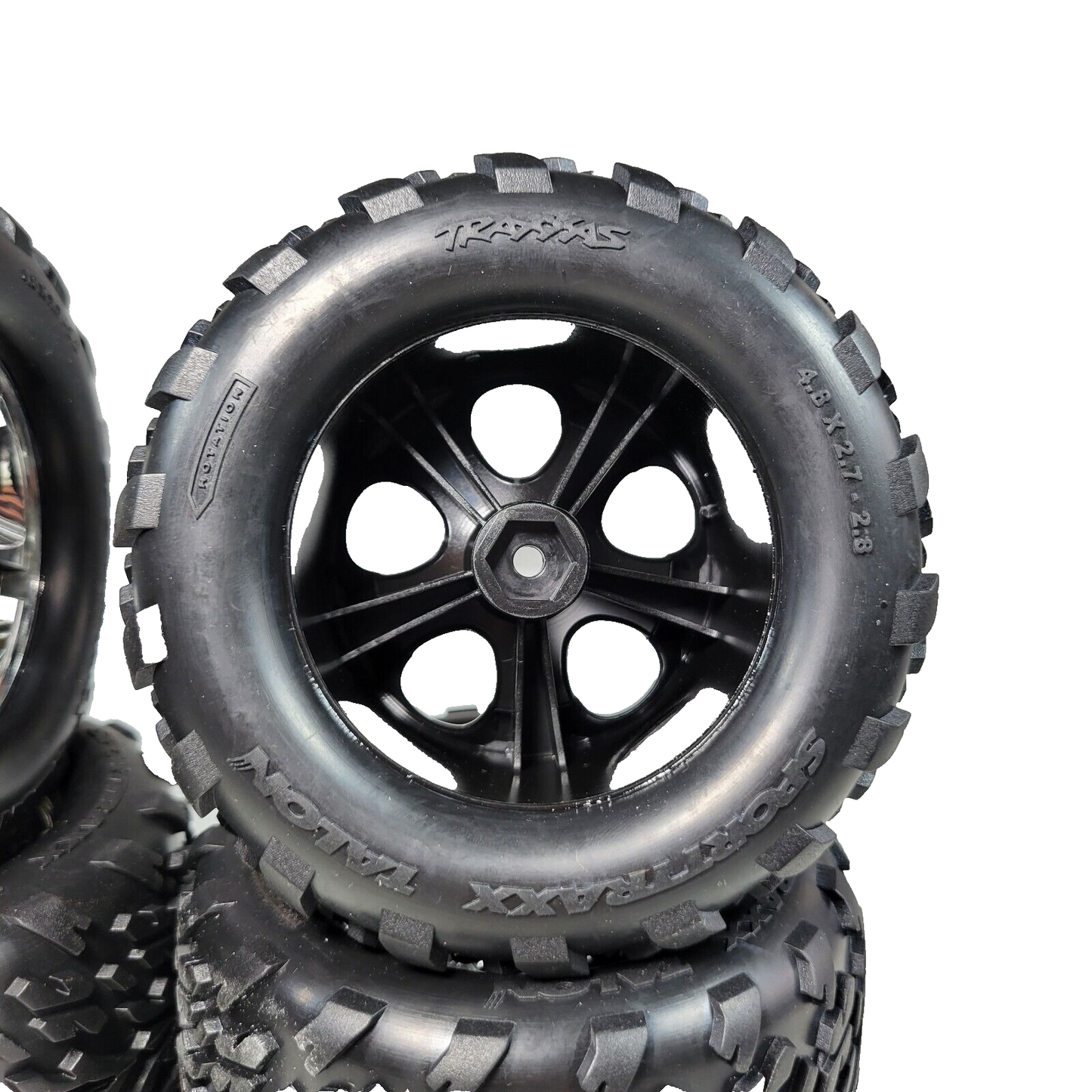 Fits Traxxas Stampede XL5 Tires & Wheels Silver VXL 2wd Monster Truck 12mm Hubs