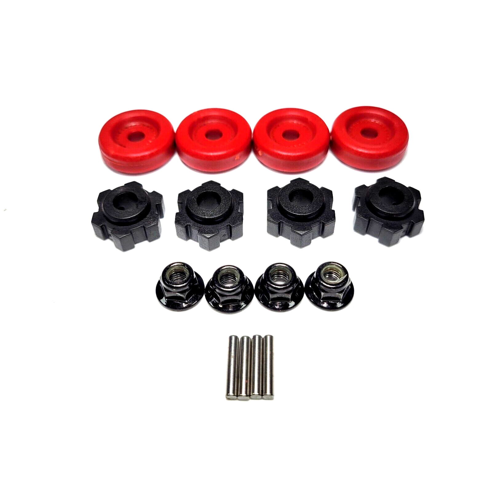 Fits Traxxas Wide-Maxx RED Washers 17mm Wheel Hexes Hex Hub Pins Nut 1/10 4S