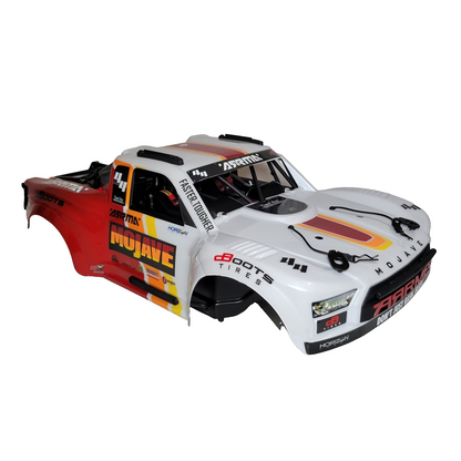 Arrma Mojave 4S Body Factory Painted Decaled White & Red W/ Rollcage & Driver