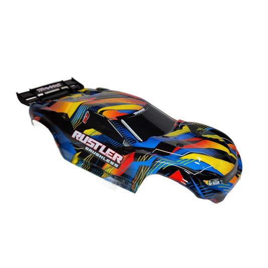 Fits Traxxas Rustler VX3 2wd Clipless Body Factory Painted Blue Black Yellow