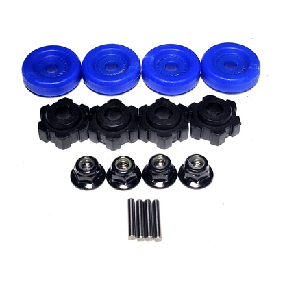 Fits Traxxas Wide-Maxx BLUE Washers 17mm Wheel Hexes Hex Hub Pins Nut 1/10 4S