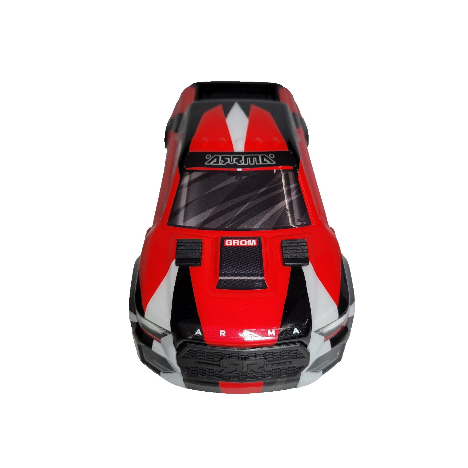 Arrma Granite Grom 1/18th Body Factory Painted Red White Black With Clip System