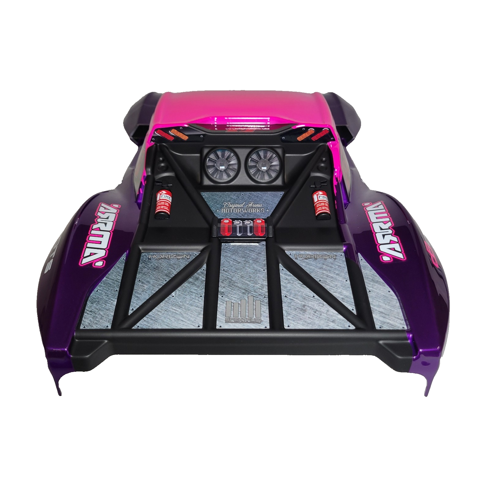 Arrma Fury 223s Body Factory Painted Pink Clipless Skid Plate Battery Door Tray