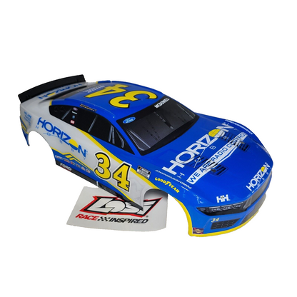 Losi Nascar Grom Body Factory Painted Blue Yellow McDowell # 34 Horizon Decals