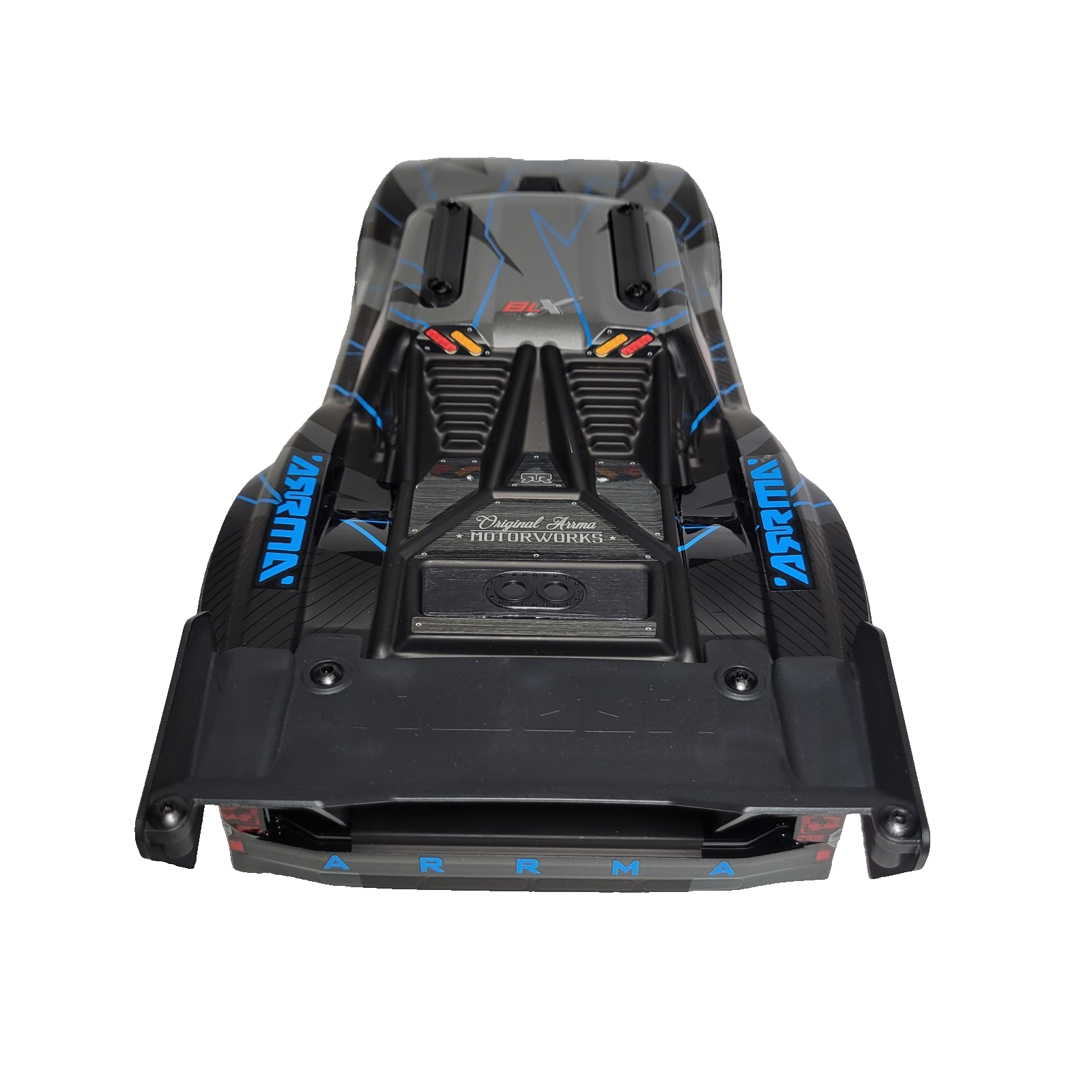Arrma Vorteks 223s 2wd Body Factory Painted Blue Clipless & Spoiler Wing Tray