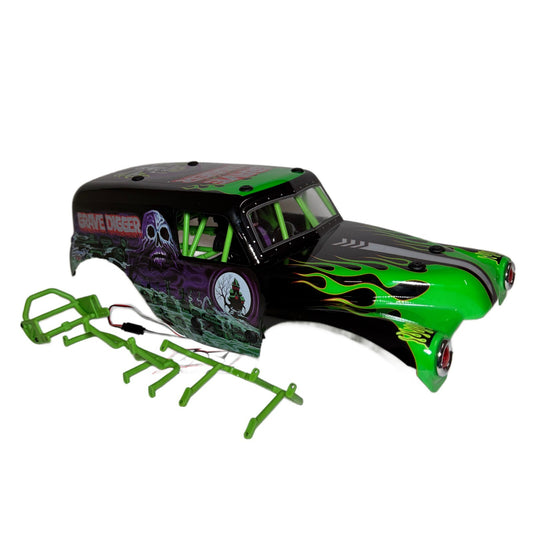 Losi LMT GraveDigger 2.0 1/8 Body Factory Painted Shell With Cage & LED Lights