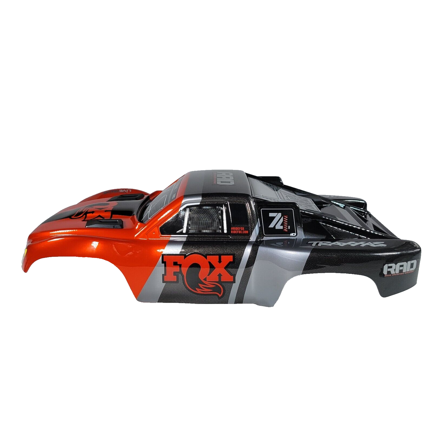 Fits Traxxas Slash 1/10 2WD Fox Body CLIPLESS Factory Painted Decals Orange Gray