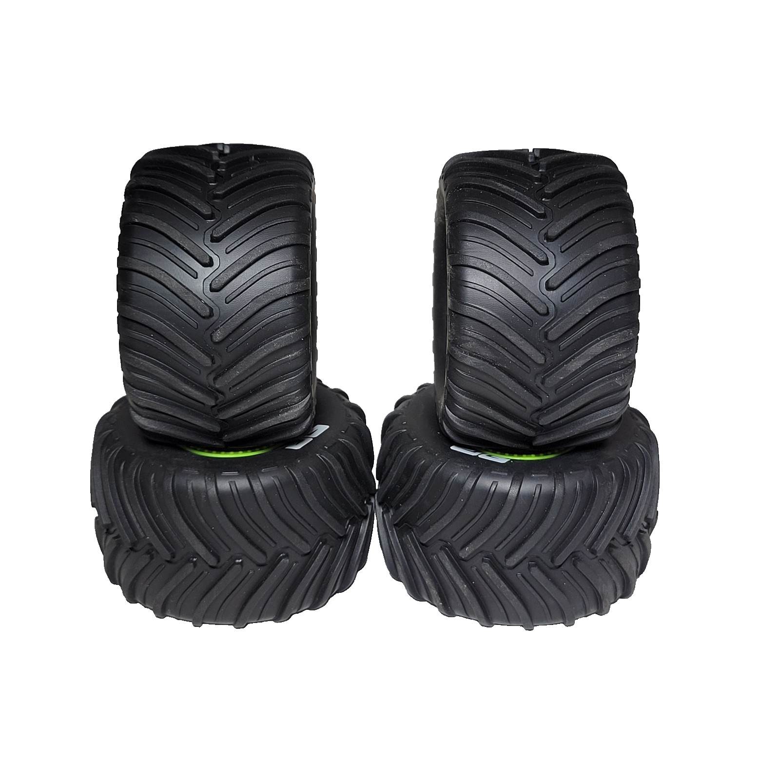 Arrma Gorgon Grom 1/16th Tires dBoots Chevron MT & 12mm Green Wheels Quake Grom