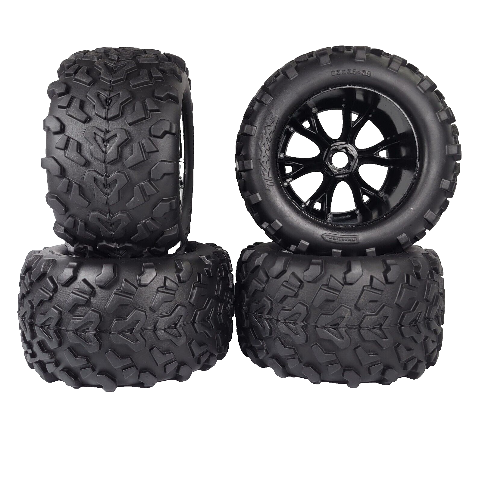 Fits Traxxas Revo 3.3 Tires & 17mm Geode Wheels 6.3 E-Revo E-Maxx Sledge 53097-3