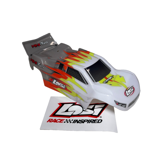 Losi Mini-T 2.0 Body Factory Painted & Decaled With Wing Gray White Truck