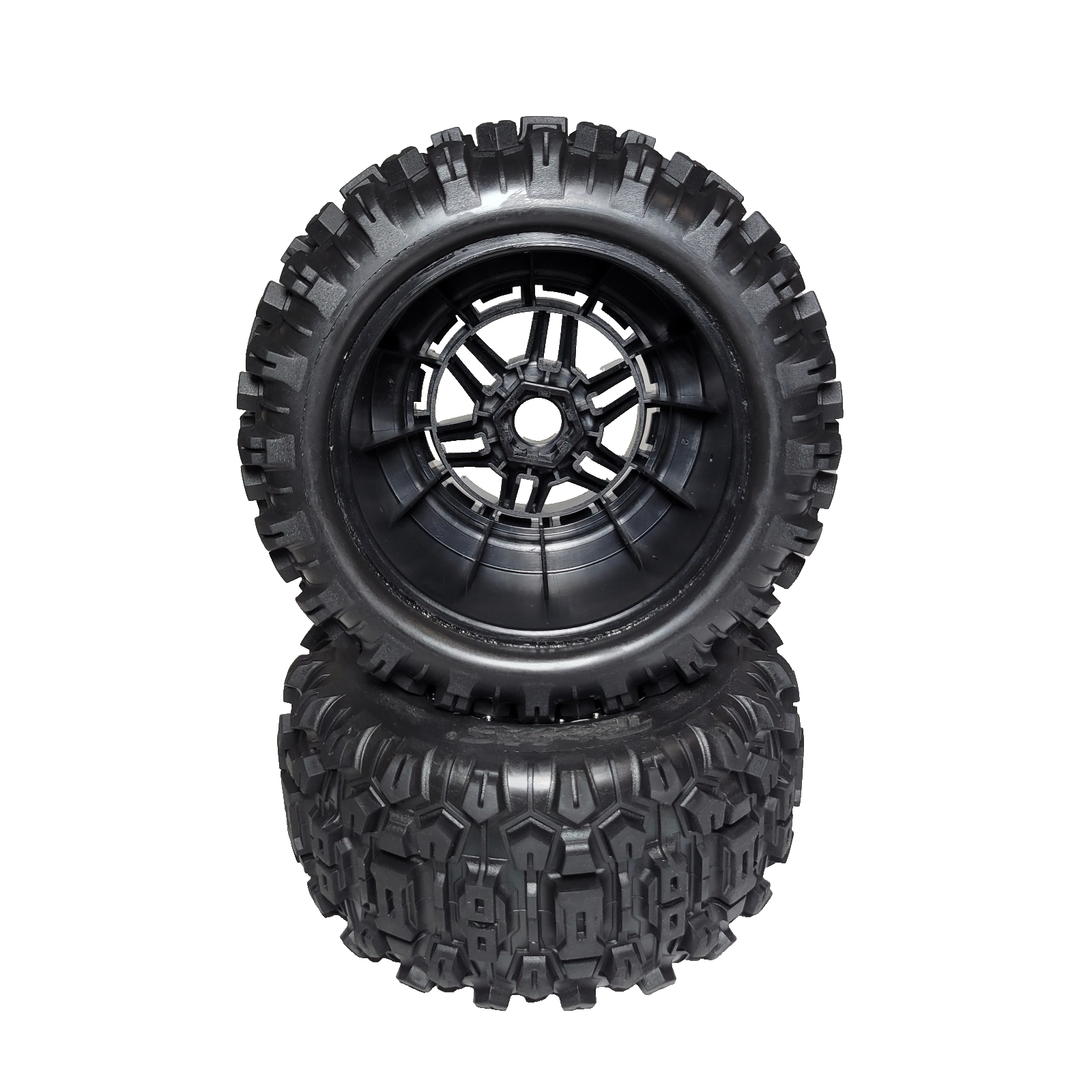 Fits Traxxas 1/10 Wide Maxx Ultimate Sledgehammer Tires (4) & Wheel 17mm Splined