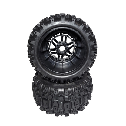 Fits Traxxas 1/10 Wide Maxx Ultimate Sledgehammer Tires (4) & Wheel 17mm Splined