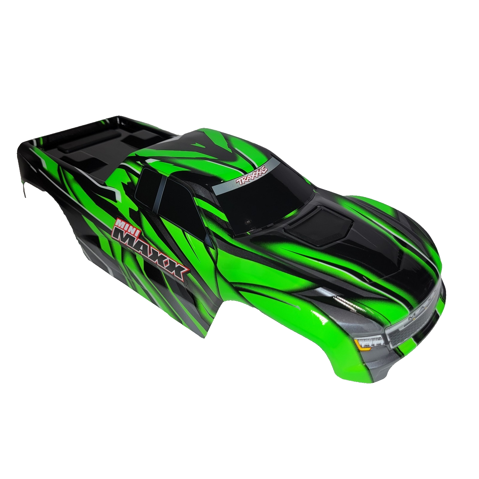 Fits Traxxas Mini Maxx Clipless Body Factory Painted Green Black Decals 1/16th