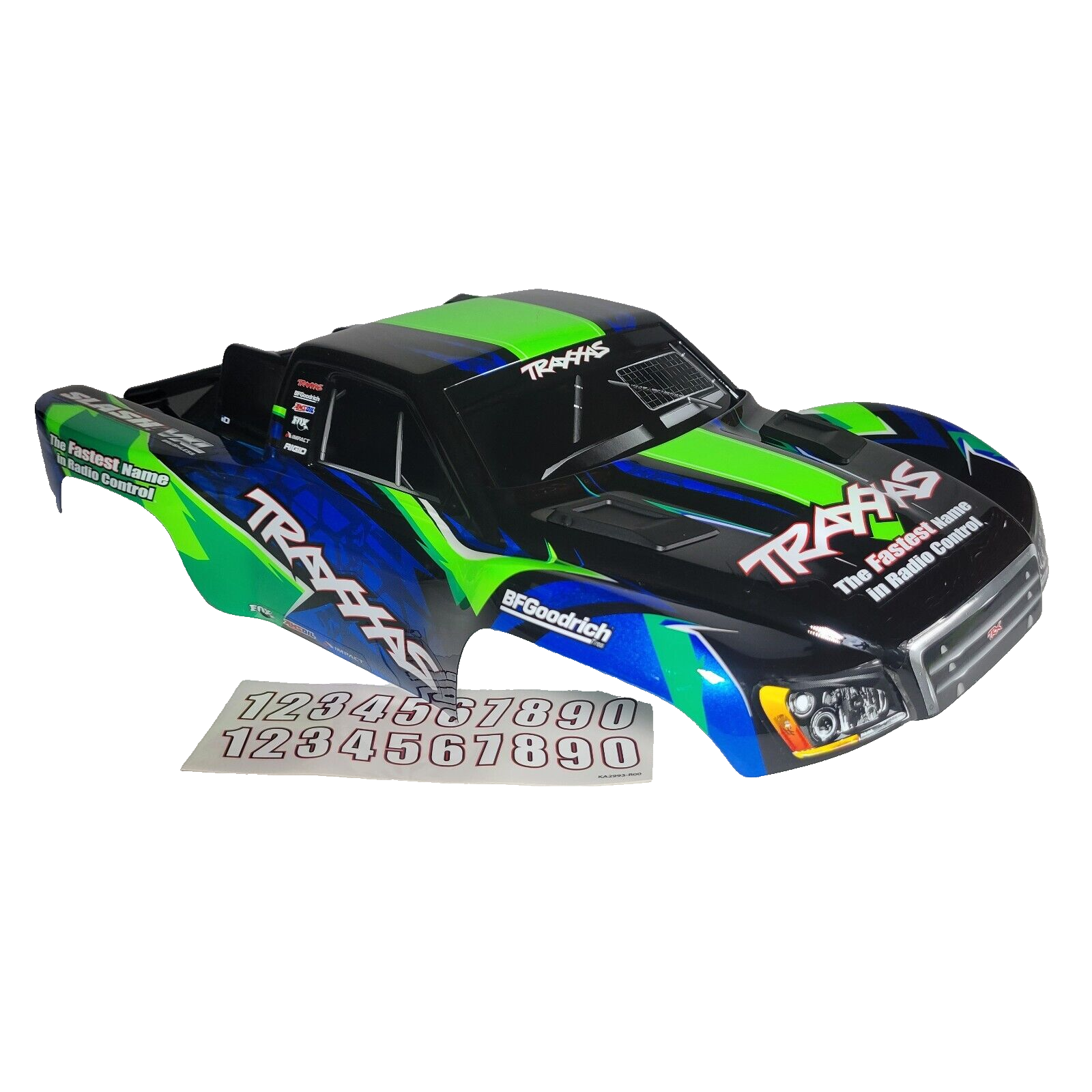 Fits Traxxas Slash 1/10 2WD Body CLIPLESS Factory Painted Decal Green Blue Black