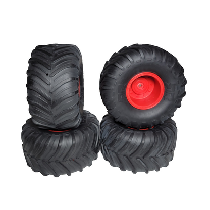 Arrma Gorgon dBoots Chevron MT Glued Tires & RED 14mm Hex Wheels 1/10 ARA-2534