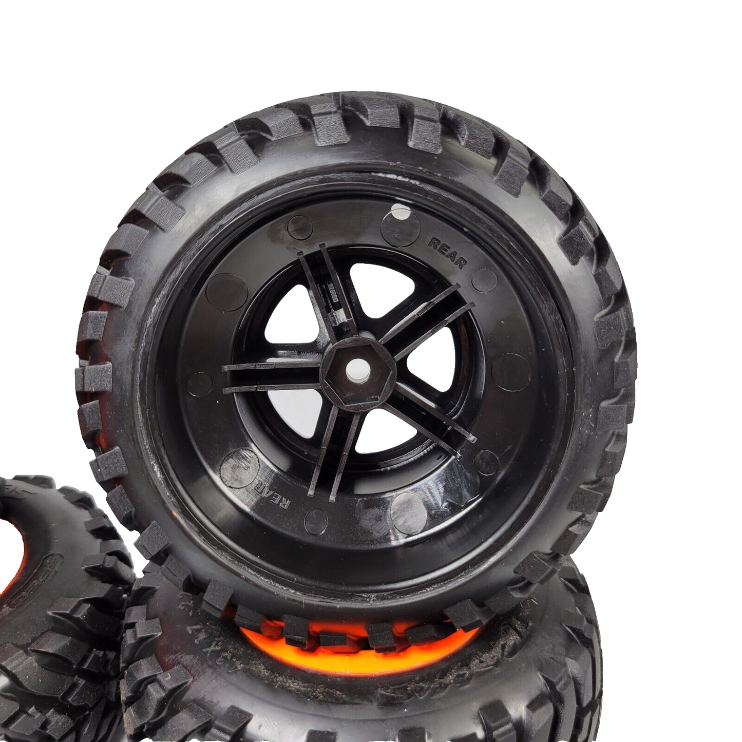 Fits Traxxas Slash 4x4 VXL Spec Tires & 12mm Orange Wheels SCT 4wd Bl-2s XL-5