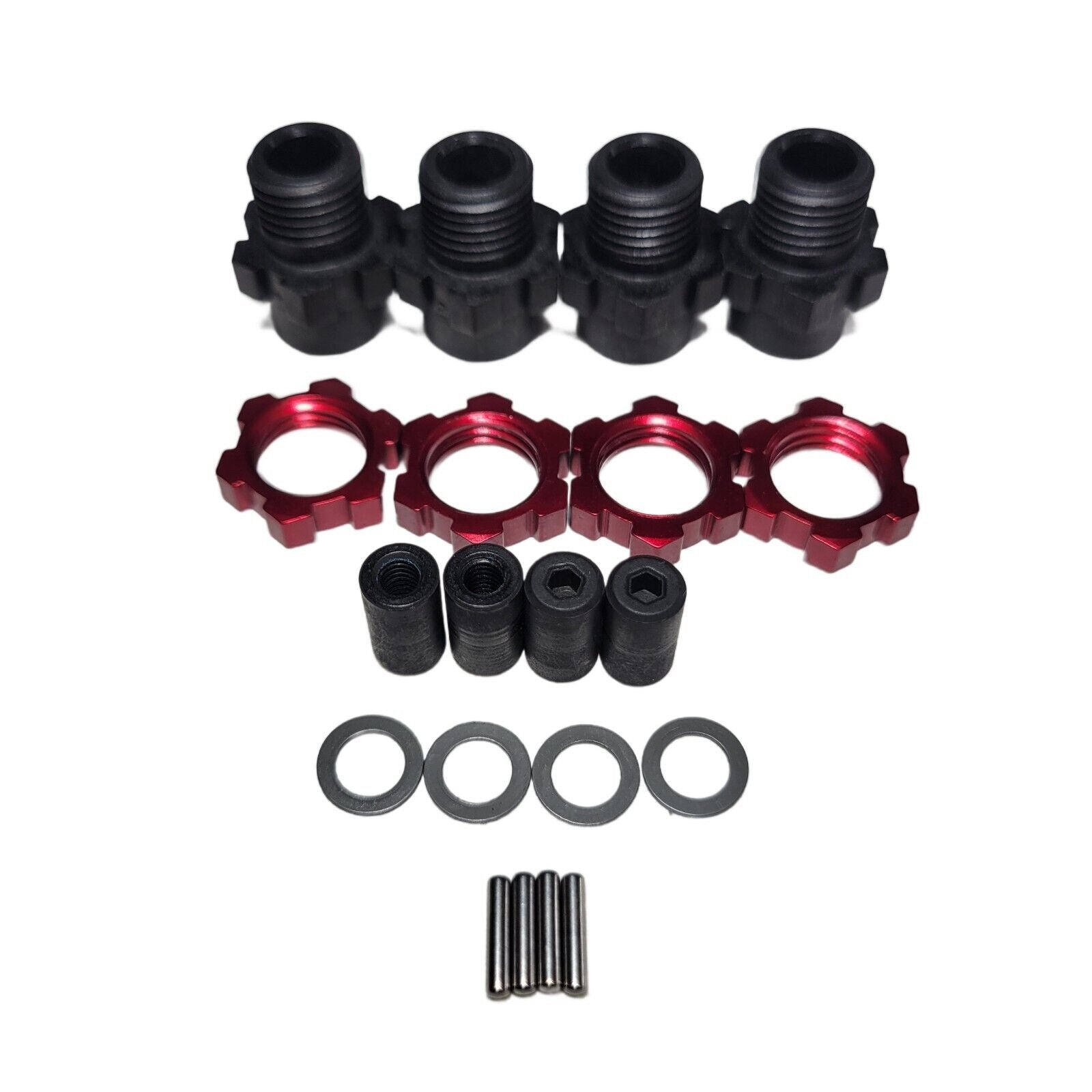 Fits Traxxas Jato 4x4 BL-2s 17mm Wheel Hexes & RED Wheel Nuts Washers Pins Tool