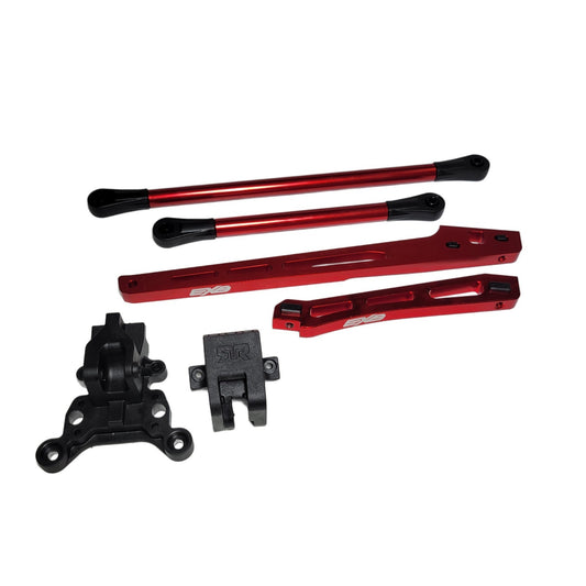 Arrma Talion 6s EXB V6 Chassis Braces Front Rear Supports Red Aluminum & Mounts