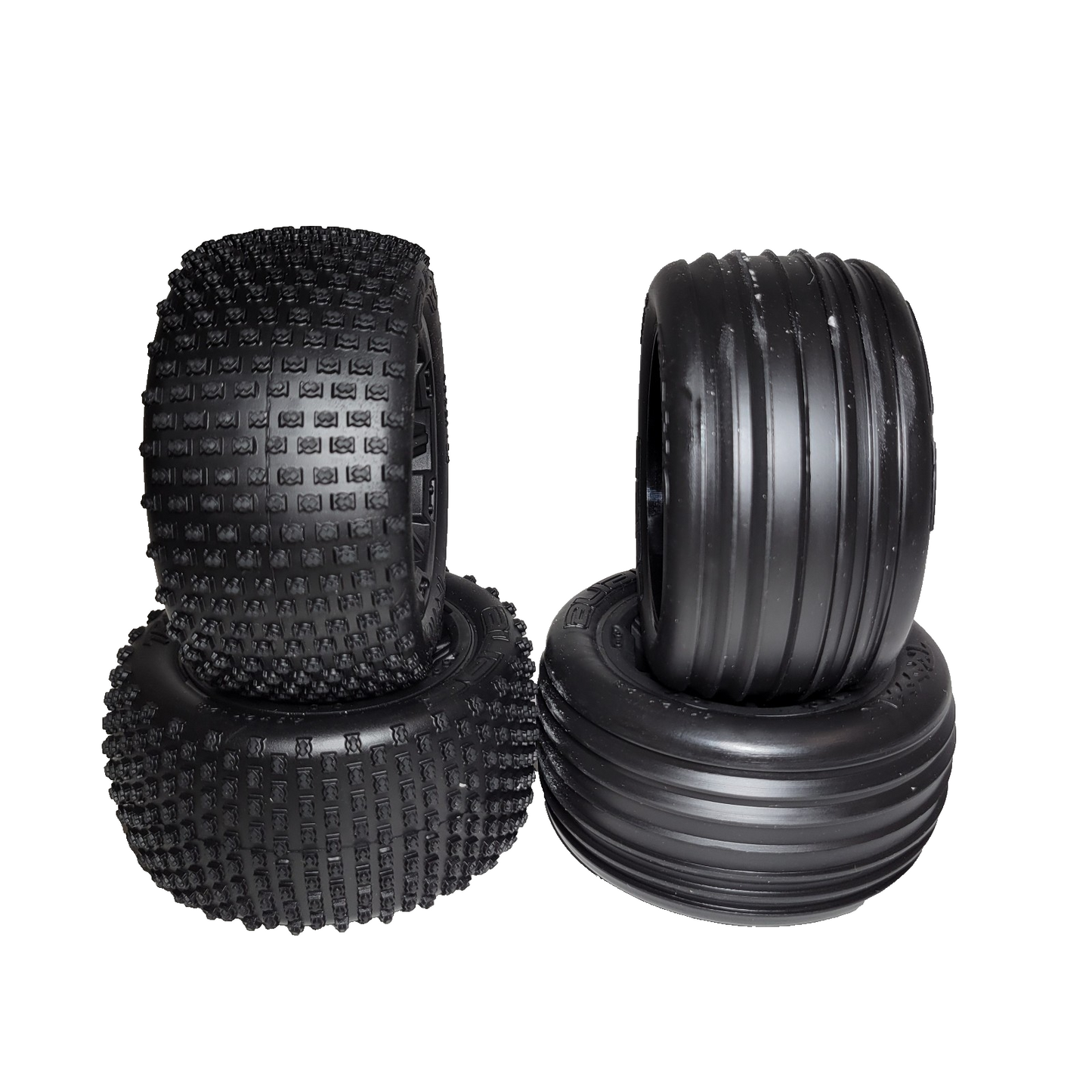 Fits Traxxas Rustler XL-5 2wd Alias Tires & Black Satin 12mm Rxt Wheels / VXL