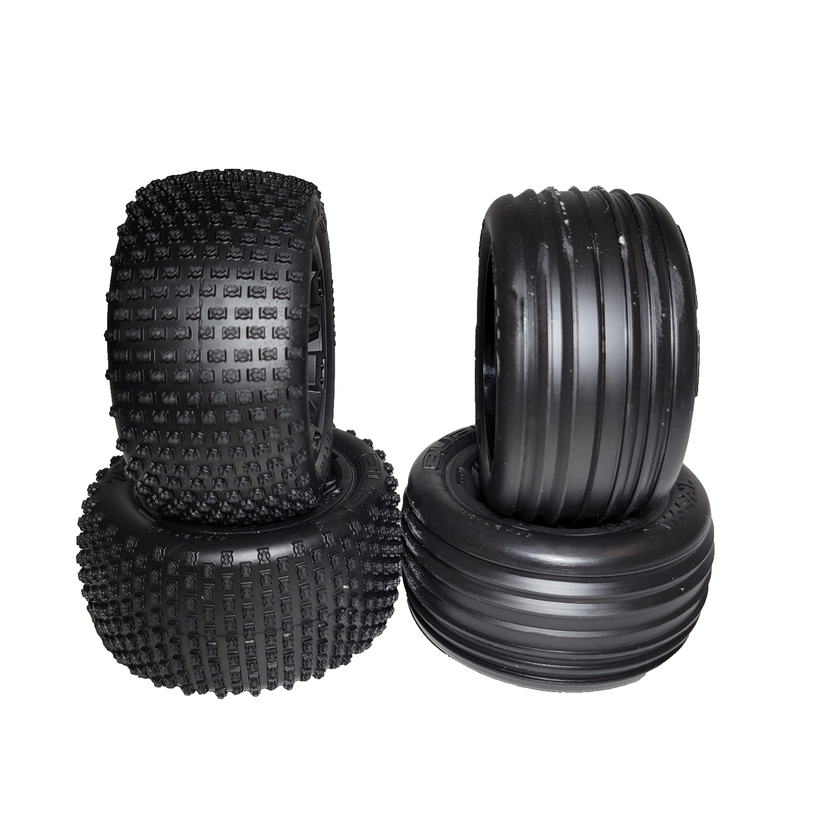 Fits Traxxas Rustler XL-5 2wd Alias Tires & Black Satin 12mm Rxt Wheels / VXL