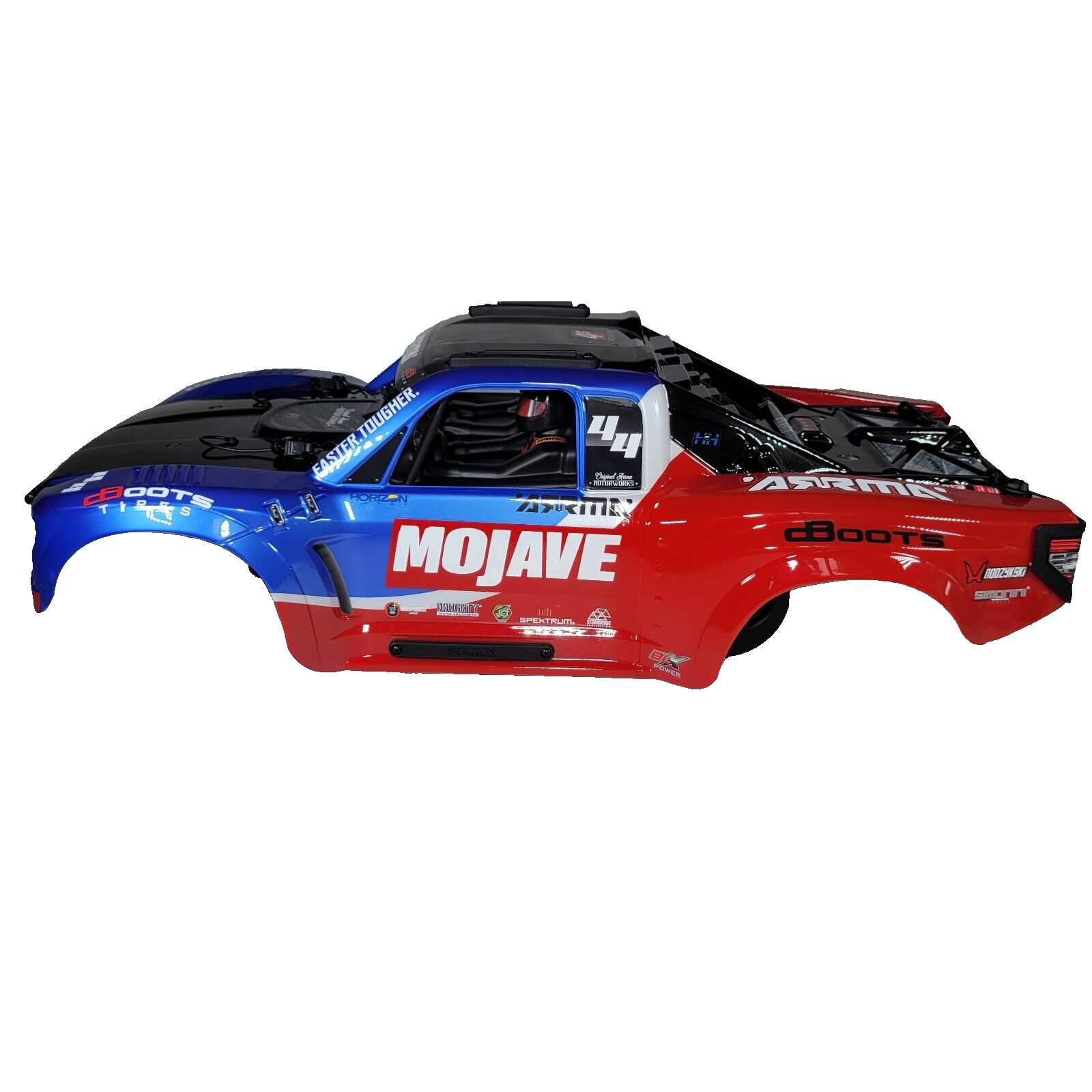 Arrma Mojave 4S Body Factory Painted Decaled Blue Red White W/ Rollcage & Driver