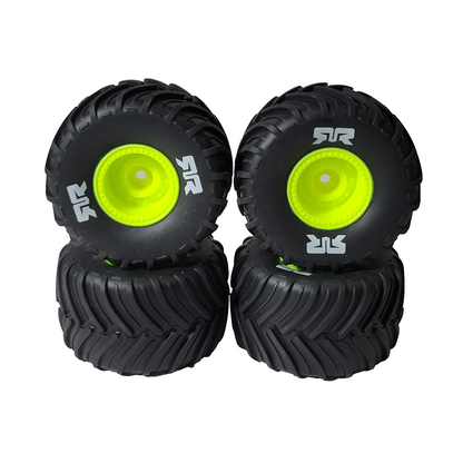Arrma Gorgon Grom 1/16th Tires dBoots Chevron MT & 12mm Green Wheels Quake Grom