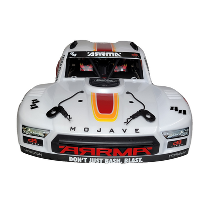 Arrma Mojave 4S Body Factory Painted Decaled White & Red W/ Rollcage & Driver