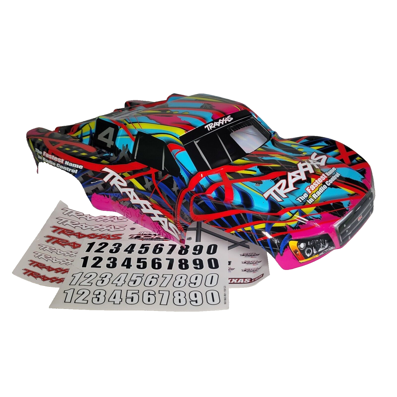 Fits Traxxas NITRO Slash 3.3 2wd Body Shell Hawaiian Blue Pink Painted Decal