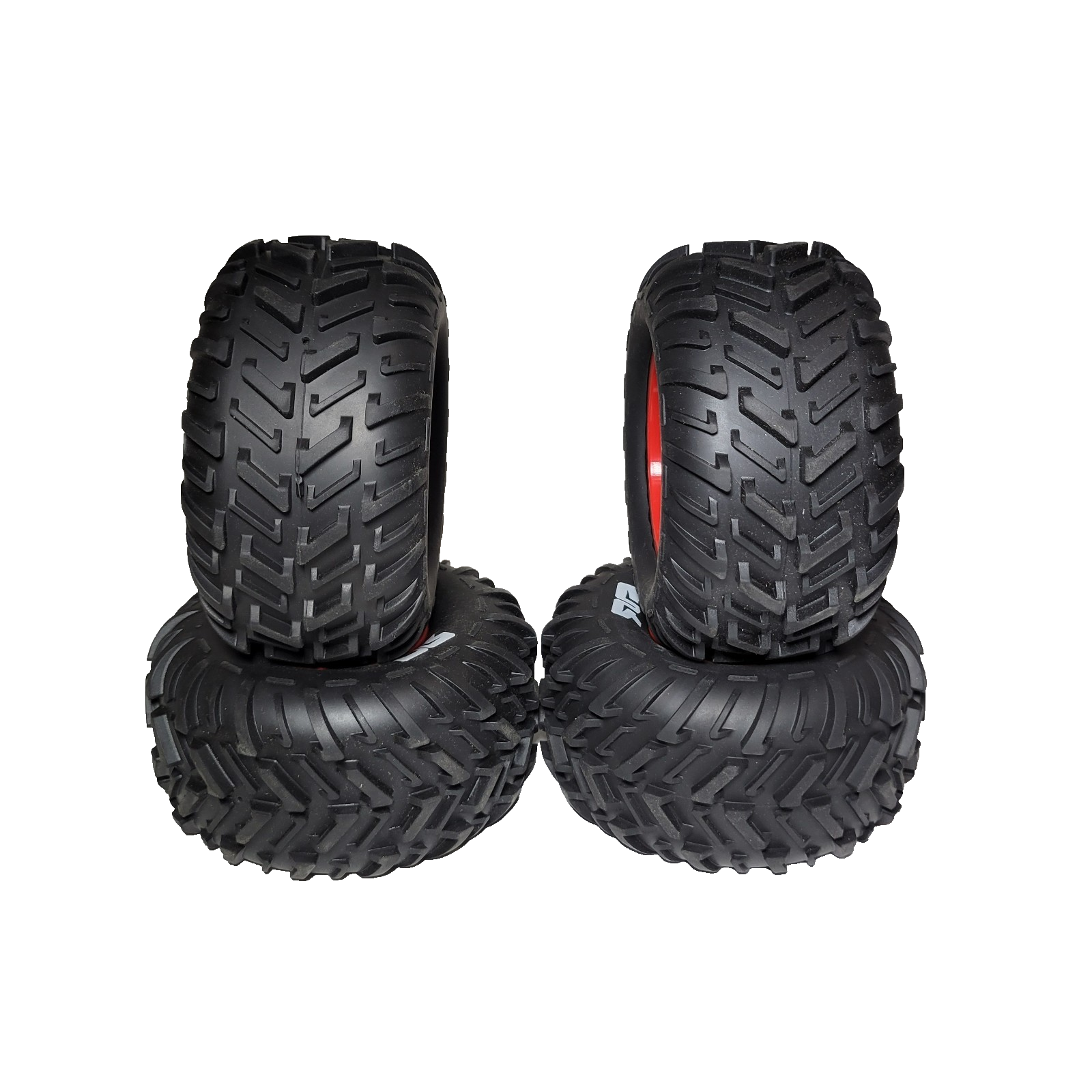 Arrma Quake Tires dBoots Cut Chevron MT & Red 14mm Hex Wheels 1/10 / Fit Gorgon