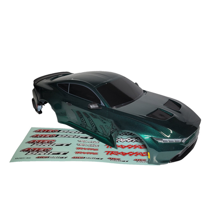 Fits Traxxas 4-Tec Drift Body Ford Mustang Clipless Factory Painted Green Decals