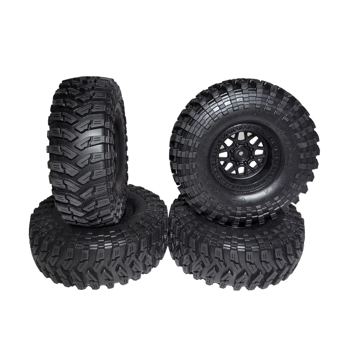 Axial SCX10 iii Coyote Maxxis Trepador G8 Tires 1.9" KMC 12mm Wheels Front Rear