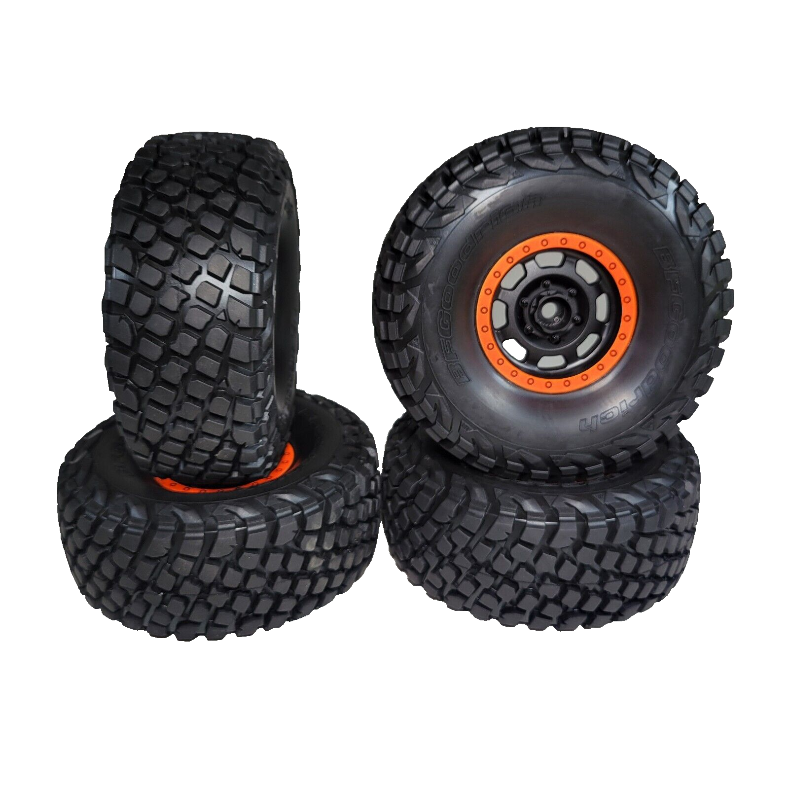 Fits Traxxas Unlimited Desert Racer UDR Baja KR3 Tires (4) 17mm Orange Wheels