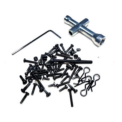 Losi Mini Drag 1/16 Chassis & Side Guard Set Hex Screws Tool Hardware LOS211040