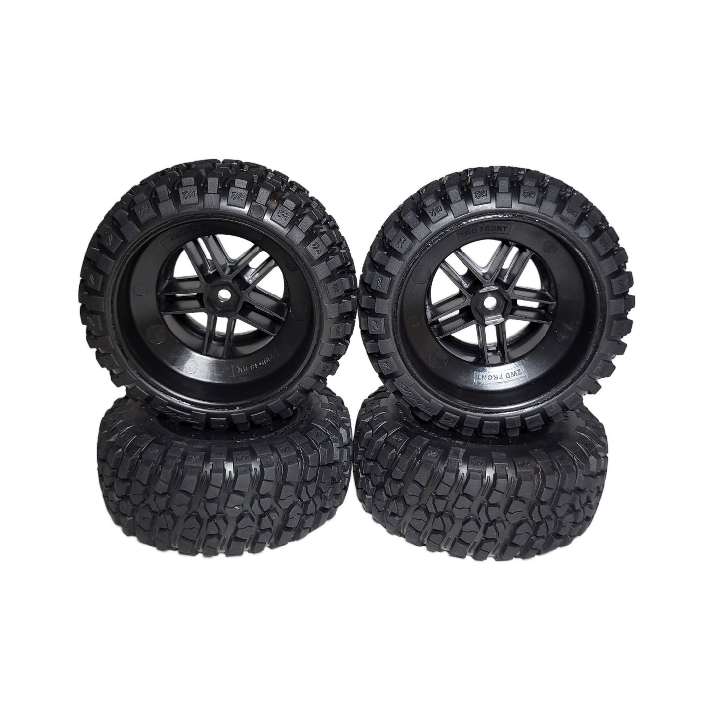Fits Traxxas Slash VX3 2wd Mud Terrain Tires & 12mm Wheels Black / XL-5 BL2s VXL